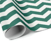 Teal groene Chevron zigzag streeppatroon Cadeaupapier (Rol Hoek)