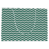 Teal groene Chevron zigzag streeppatroon Groot Cadeauzakje (Achterkant)