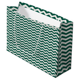 Teal groene Chevron zigzag streeppatroon Groot Cadeauzakje