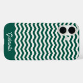 Teal groene Chevron zigzags streeppatroon naam Case-Mate iPhone Case (Achterkant (horizontaal))