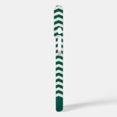 Teal groene Chevron zigzags streeppatroon naam Case-Mate iPhone Case (Achterkant / Links)