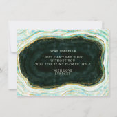 Teal Groene Geode Wees ons Bloemenmeisje Aanzoekka (Achterkant)