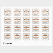 Teal groene, koperbruine feeststicker vierkante sticker (Vel)