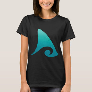 Teal Haaienvin Oceaan Golf Ontwerp T-shirt