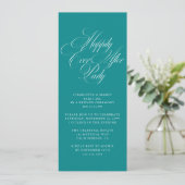Teal Happily Ever After Foto Ontvangst Kaart (Staand voorkant)