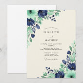 Teal Harmonious Spring Wedding Kaart (Voorkant / Achterkant)