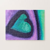 Teal Hart Schilderen Legpuzzel (Horizontaal)