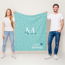 Teal Hart Slaap Lekker Kussensloop Fleece Deken