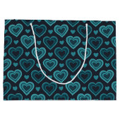 Teal harten groot cadeauzakje (Achterkant)