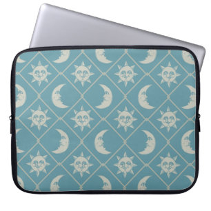 Teal Hemelzon En Maan Laptop Sleeve