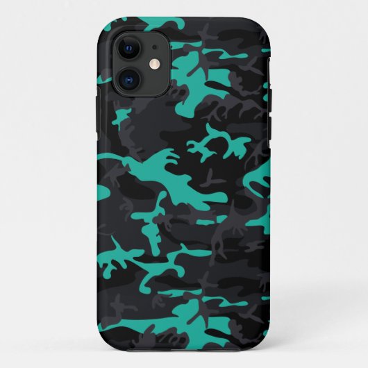 Teal Highlights Camo Case-Mate iPhone Case (Achterkant)