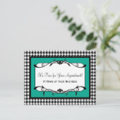 Teal Houndstooth Salon Herinnering Briefkaart (Staand voorkant)