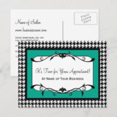 Teal Houndstooth Salon Herinnering Briefkaart (Voorkant / Achterkant)