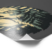 Teal Howling Wolf Moon Art Foto Afdruk (Hoek)