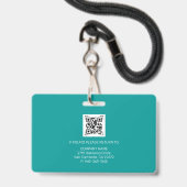 Teal ID | Personeelsfoto ID Bedrijfsbeveiliging Badge (Achterkant met lanyard)