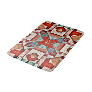 Teal Indiaans rustieke stam patroon Badmat