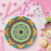 Teal Indiase Mandala Papieren Bordje (Feest)
