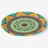 Teal Indiase Mandala Papieren Bordje (Gekanteld)