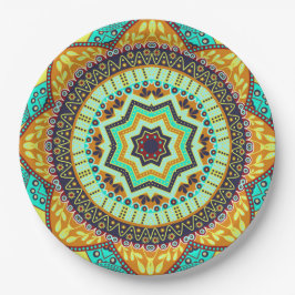 Teal Indiase Mandala Papieren Bordje