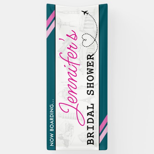 Teal Instapass Bruidsmeisjesfeest Spandoek (Verticaal)