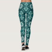 Teal Kaleidoscoop Bloem Leggings (Achterkant)
