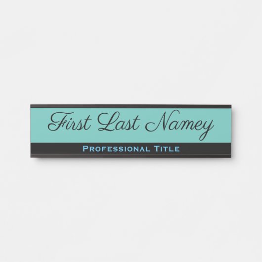 Teal kantoor deur bord elegante naamplaat (Voorkant)