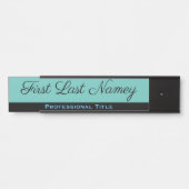 Teal kantoor deur bord elegante naamplaat (Voorkant)