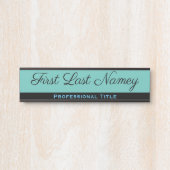 Teal kantoor deur bord elegante naamplaat (Voorkant)