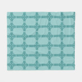 Teal Keltisch Kruis Dekbed Fleece Deken (Voorkant (Horizontaal))