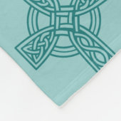 Teal Keltisch Kruis Dekbed Fleece Deken (Hoek)
