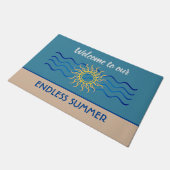 Teal & Khaki | Eindeloze Zomer Welkom Deurmat (Schuin)