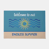 Teal & Khaki | Eindeloze Zomer Welkom Deurmat (Voorkant)