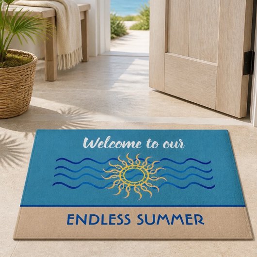 Teal & Khaki | Eindeloze Zomer Welkom Deurmat