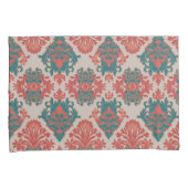 Teal & Koperen Damast Kussensloop (Voorkant-Rechts)
