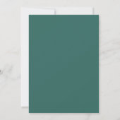 Teal Koraal Bloem Kroon Bruiloft Kaart (Achterkant)