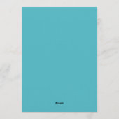 Teal Koraal Bloemige Whimsy Bruiloft Kaart (Achterkant)
