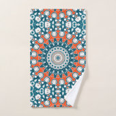 Teal Koraal Mandala Badpatroon Bad Handdoek (Handdoek)