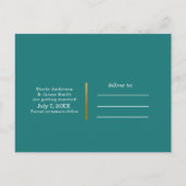 Teal Koraal Waterverf Botanische Glam Save the Dat Aankondigingskaart (Achterkant)