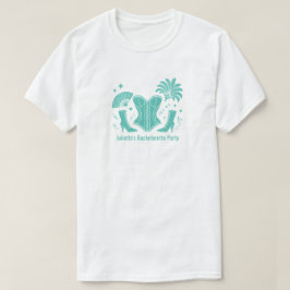 Teal Las Vegas Showgirl Bruidsmeisje Bach-feest T-shirt