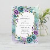 Teal Lavender Captivating Spring Wedding Kaart (Staand voorkant)