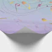 Teal & Lavender Gradient Music Notes Cadeaupapier (Hoek)