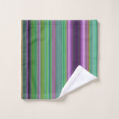 Teal Lavender Orange Purple Stripes Bad Handdoek (Wasdoekje)