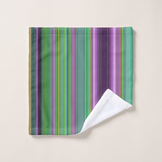 Teal Lavender Orange Purple Stripes Bad Handdoek (Wasdoekje)