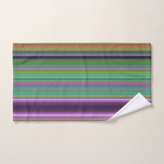 Teal Lavender Orange Purple Stripes Bad Handdoek (Handdoek)