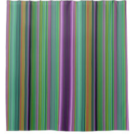 Teal Lavender Orange Purple Stripes Douchegordijn
