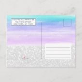 Teal Lavender White Glitter Dolphin Pool Birthday Uitnodiging Briefkaart (Achterkant)