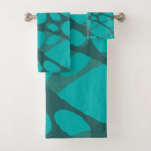 Teal Layered Ovals Bad Handdoek (Insitu)