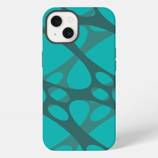Teal Layered Ovals iPhone Hoesje (Achterkant)