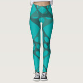 Teal Layered Ovals Leggings (Voorkant)