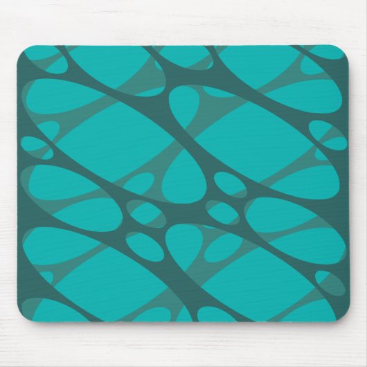 Teal Layered Ovals Muismat (Voorkant)